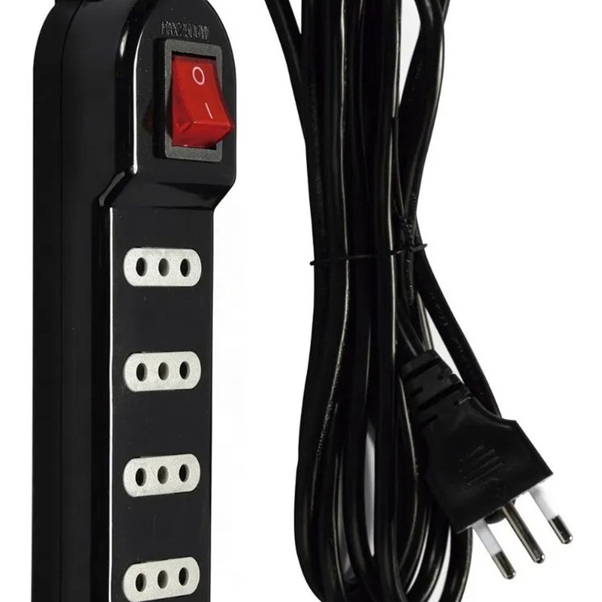 MACROTEL - Alargador Zapatilla Macrotel 4 Posiciones 3 Mts Certificada Negro