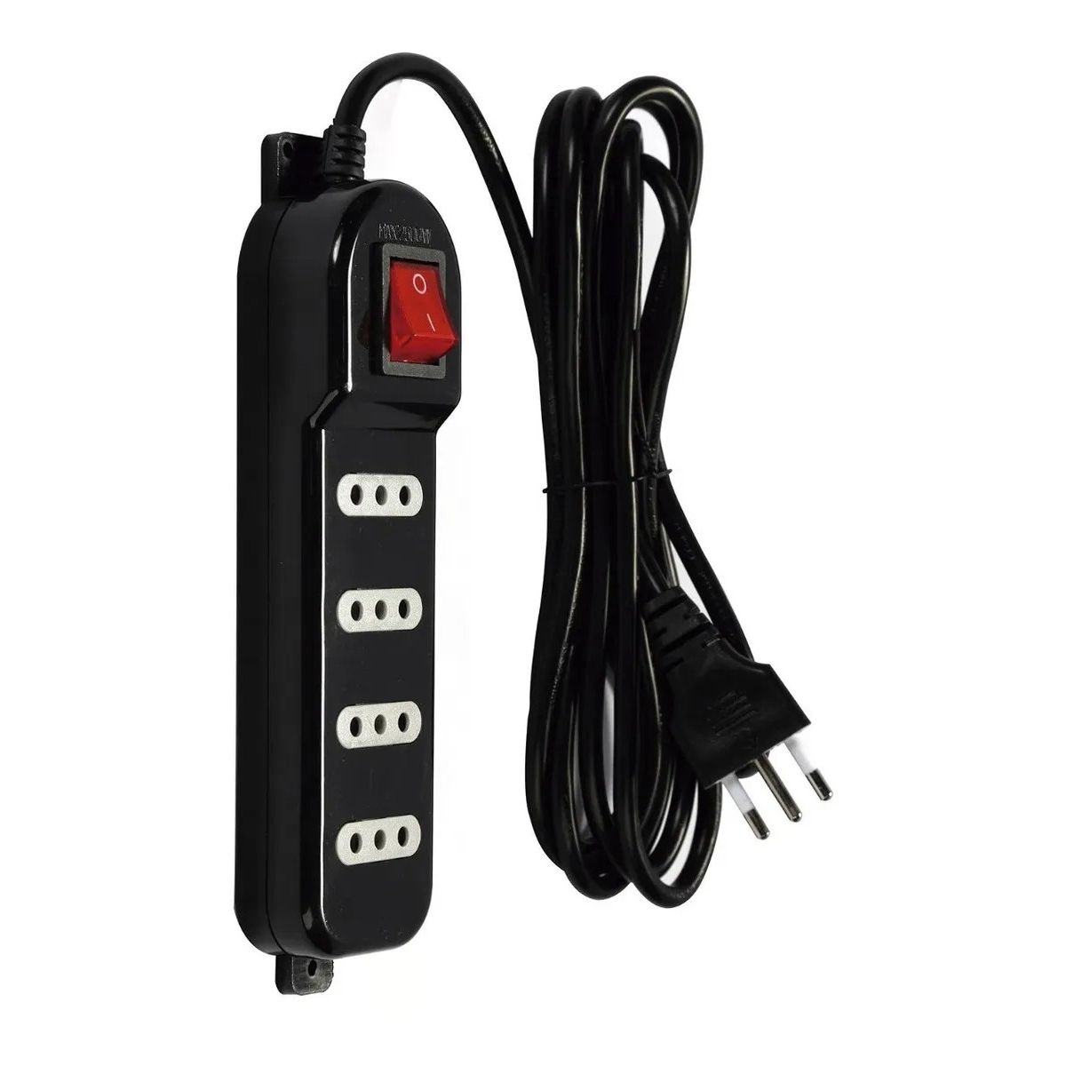 MACROTEL - Alargador Zapatilla Macrotel 4 Posiciones 3 Mts Certificada Negro
