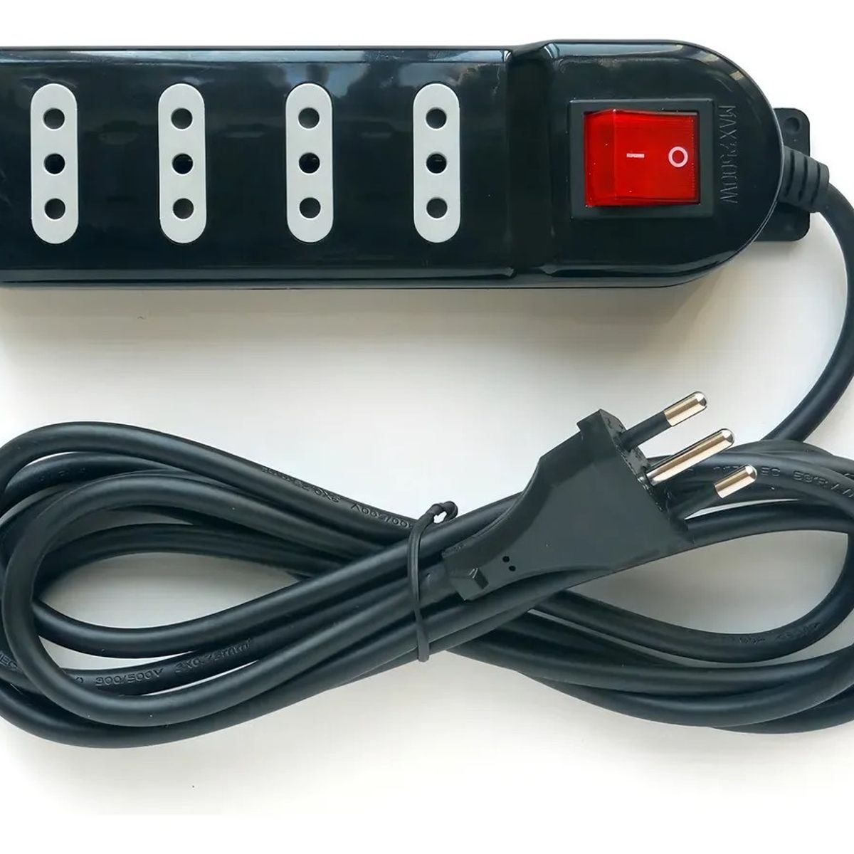 MACROTEL - Alargador Zapatilla Macrotel 4 Posiciones 3 Mts Certificada Negro
