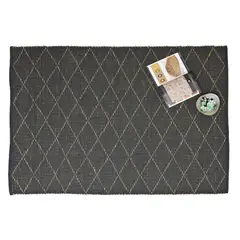 DECOGHAR - Alfombra Deco Yute Seagrass Diamond Black Moderno Natural150x210 cm
