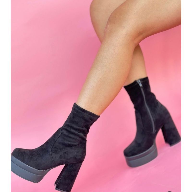 SNOOPY - Botin Mujer Taco Alto con Plataforma en gamuza M380