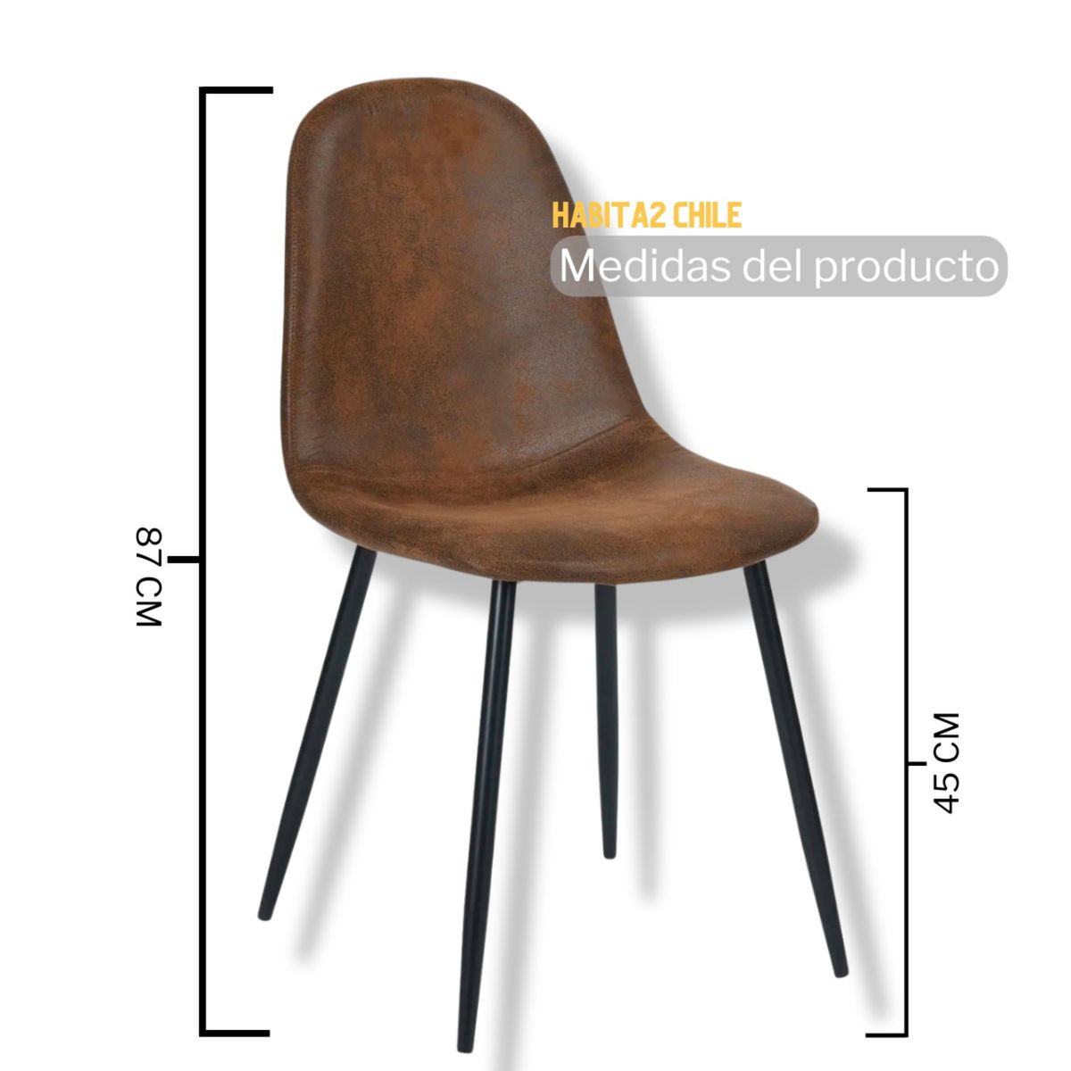 HABITA2 CHILE - Pack 2 Silla de Comedor Trendy Ecocuero