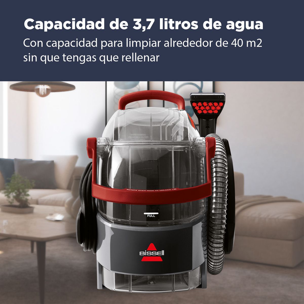 BISSELL - Lavadora de Alfombras ProHeat 2X LiftOff BISSELL 2072N + Detergentes