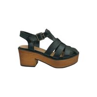 Sandalia Negra Plataforma Mujer