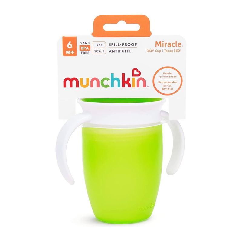 MUNCHKIN - Vaso Antiderrame Miracle 360° con Asas 207ml Verde