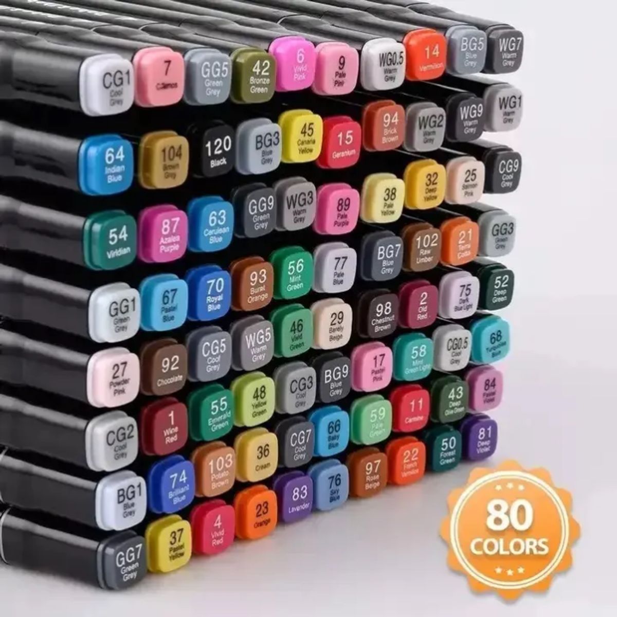 GENERICO - Marcadores Estuche 80 Marcadores Para Colorear