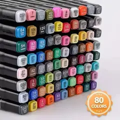 GENERICO - Marcadores Estuche 80 Marcadores Para Colorear