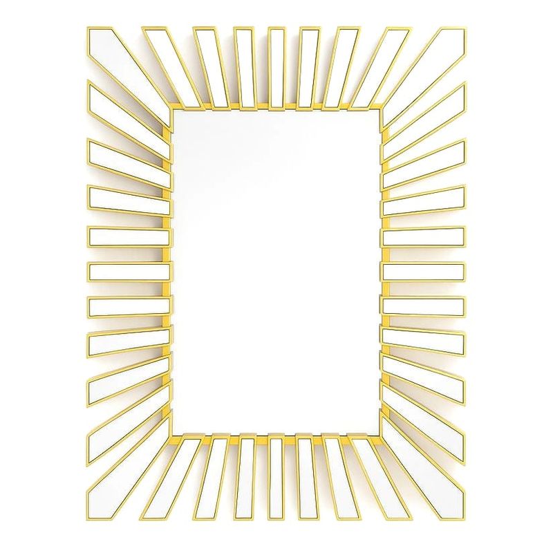 GENERICO - Espejo Decorativo Rectangular Marco Dorado 70x90cm  Estilo Moderno y Elegante