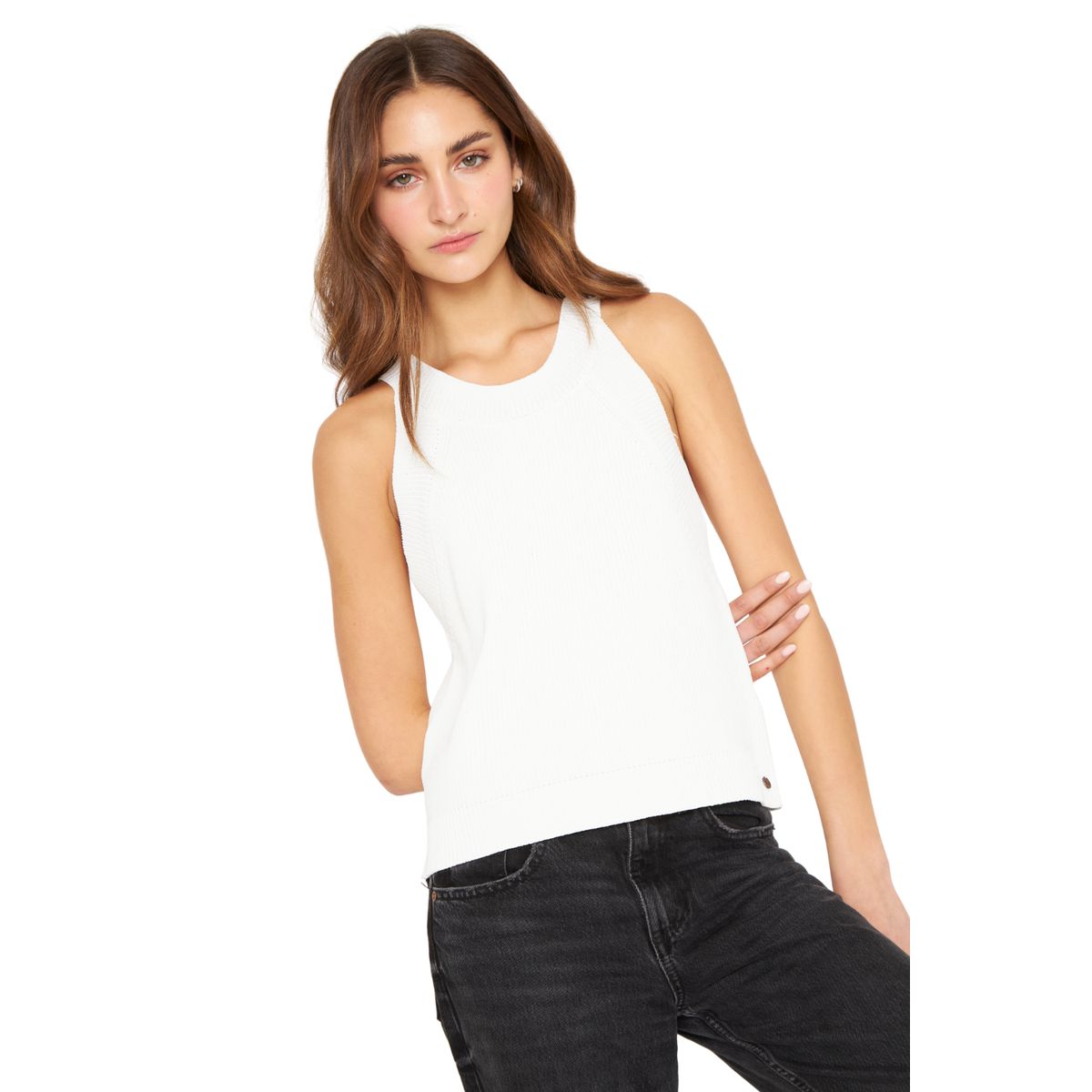 JACINTA TIENDA - Top Halter blanco Jacinta Tienda