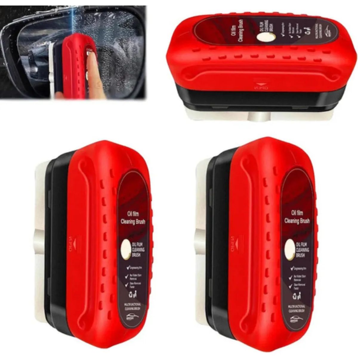 GENERICO - Pack 3 Cepillos Anti Empañante Hidrofobico Parabrisas Vidrio