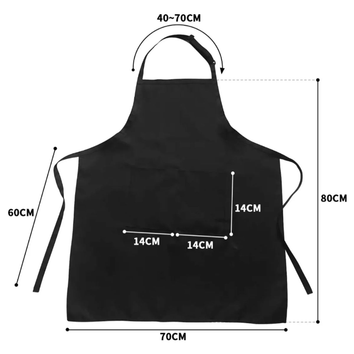 VIDITA - Delantal Perchera Cocina Anti-mancha Anti-grasa Adjustable