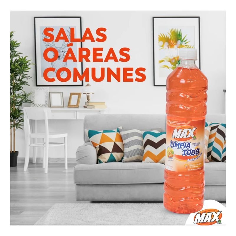 MAX - Limpia Todo Líquido Piso Antibacterial 900 Ml Aroma Frutal