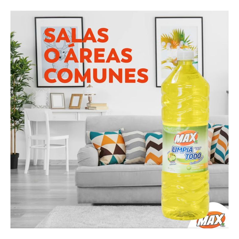 MAX - Limpia Todo Líquido Piso Antibacterial 1.5 Ltrs Aroma Limón