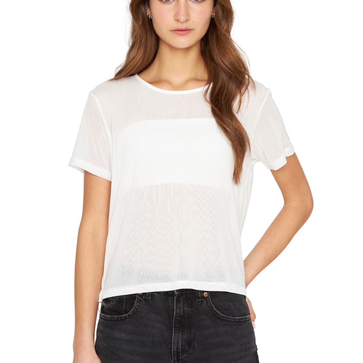 JACINTA TIENDA - Polera Net manga corta blanca Jacinta Tienda