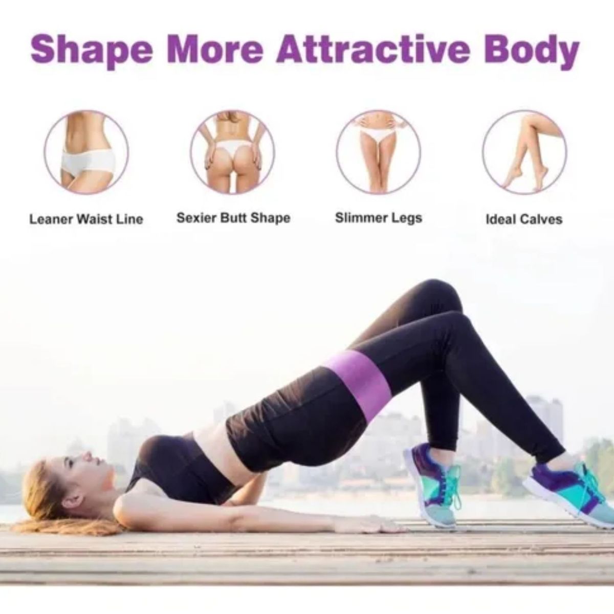 GENERICO - Set de 3 Bandas de Resistencia para Glúteos y Piernas-Transforma Tu Cuerpo.