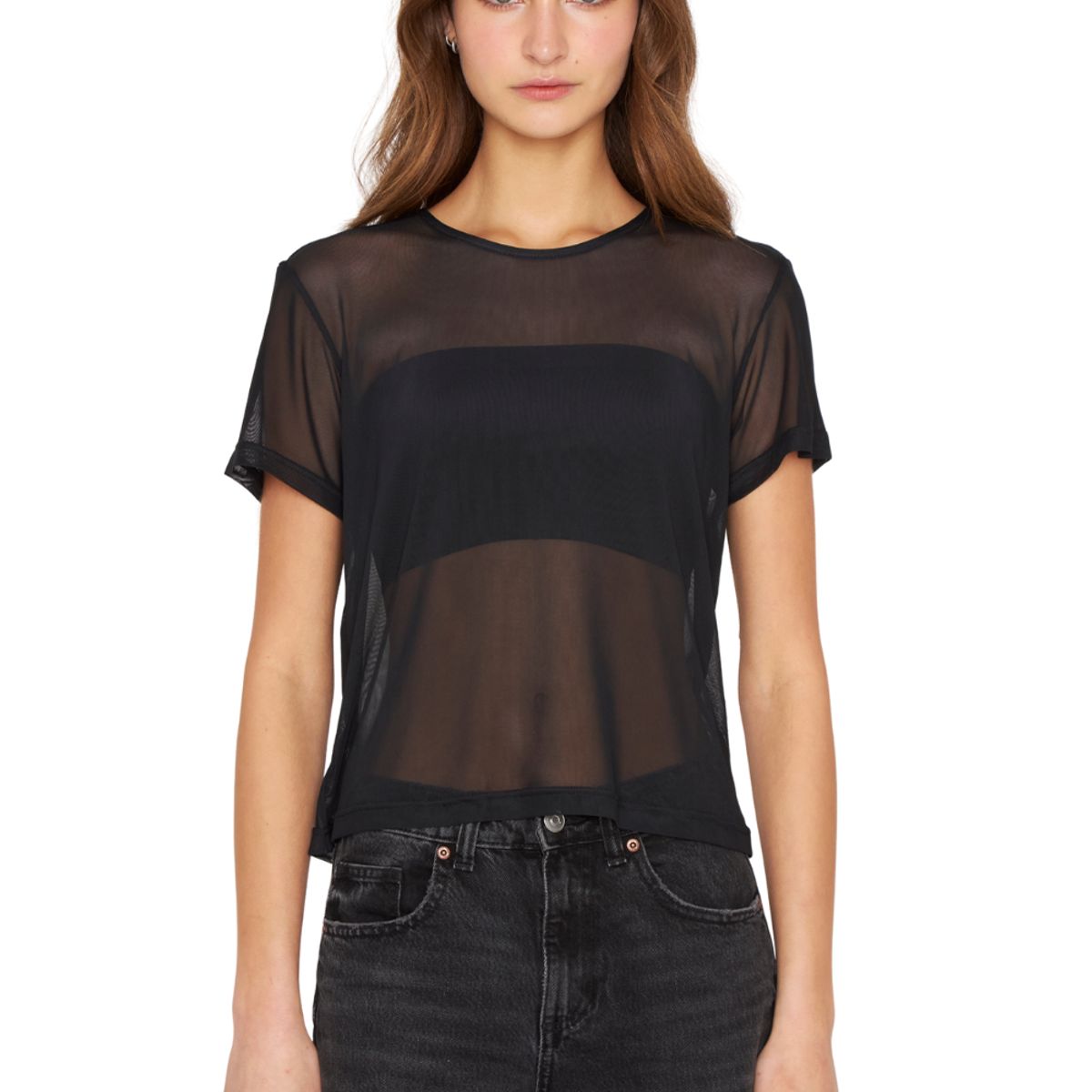 JACINTA TIENDA - Polera Net manga corta negra Jacinta Tienda