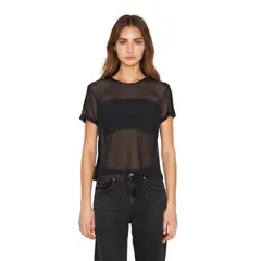 JACINTA TIENDA - Polera Net manga corta negra