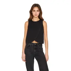 JACINTA TIENDA - Polera Denim sin mangas negra