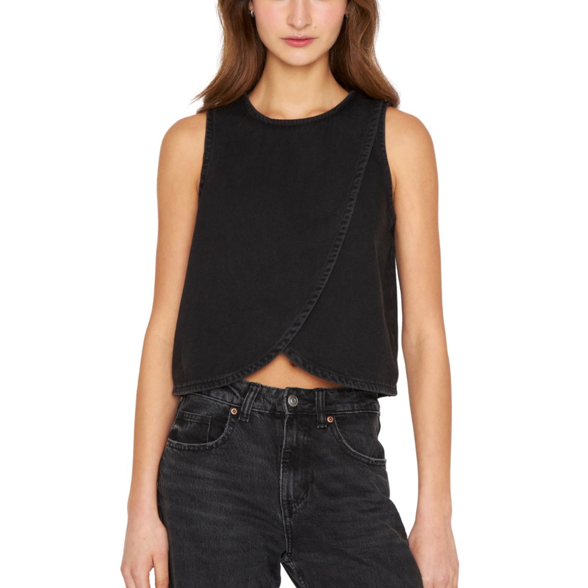 JACINTA TIENDA - Polera Denim sin mangas negra Jacinta Tienda