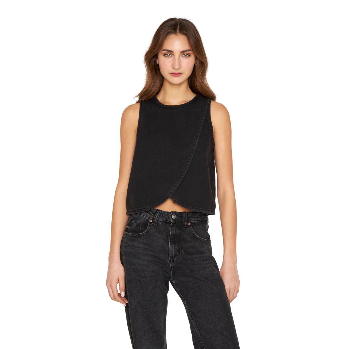 JACINTA TIENDA - Polera Denim sin mangas negra Jacinta Tienda