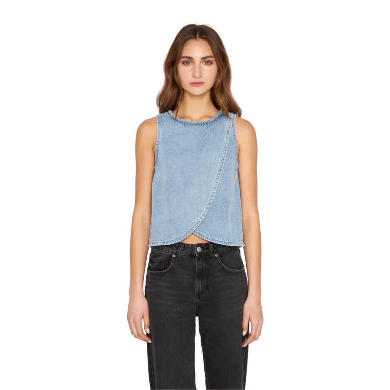 JACINTA TIENDA - Polera Denim sin mangas azul Jacinta Tienda
