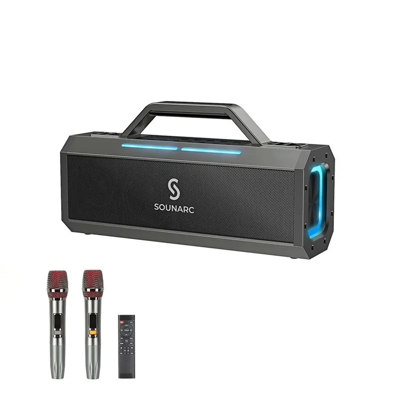 GENERICO - Parlante Karaoke Sounarc K1 150W Bluetooth 2 Micrófonos IPX6 RGB