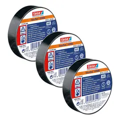 TESA - Pack 3 Unidades Cinta Aisladora Profesional 20m X 19mm