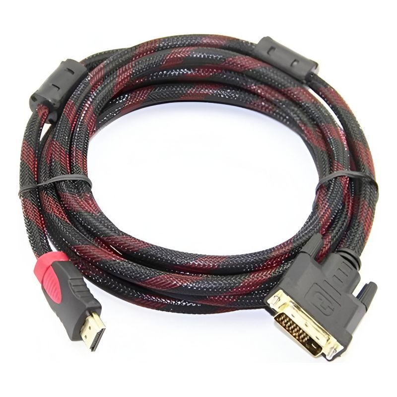 GENERICO - Cable Hdmi A Dvi 24+1  Mallado 2mt Macho Macho.