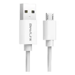 BESTLINK - Cable Datos Carga Rápida Usb A Micro Usb 1 Metro Blanco