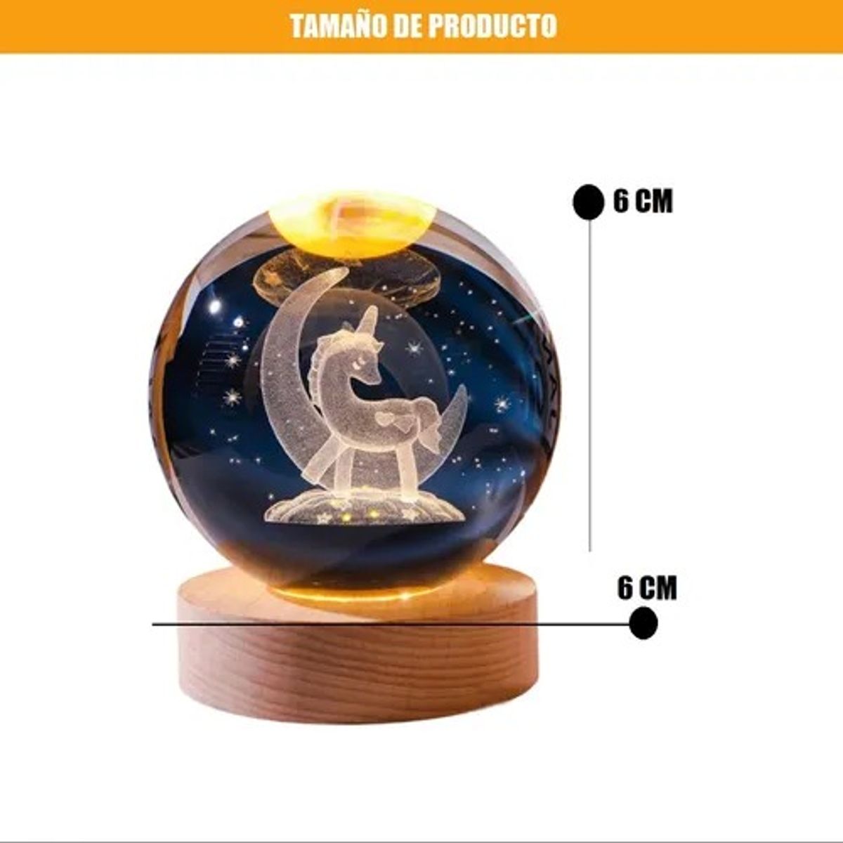 GENERICO - Lámpara De Cristal 3d Lámpara Led De Noche Bola De Cristal