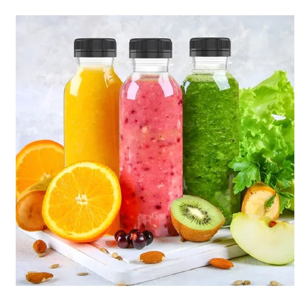 PASTELERIUSCL - X12 Botellas Plasticas Transparentes Botella Con Tapa 500ml Botellas Para Jugos Botella  Pet Con Tapa