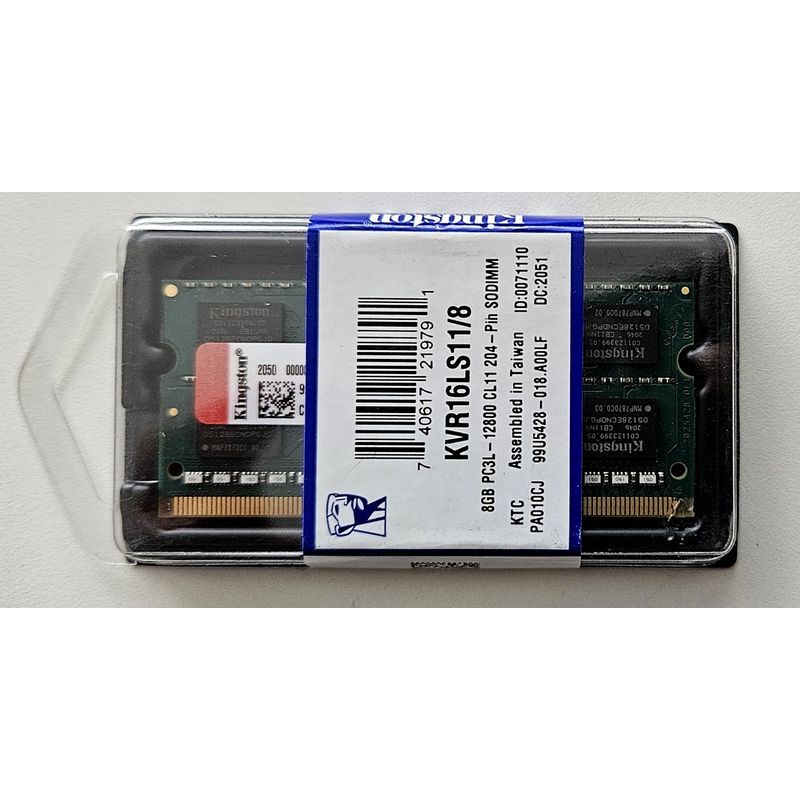 KINGSTON - Memoria RAM Kingston para Notebook 8GB DDR3L 1600MHz SODIMM