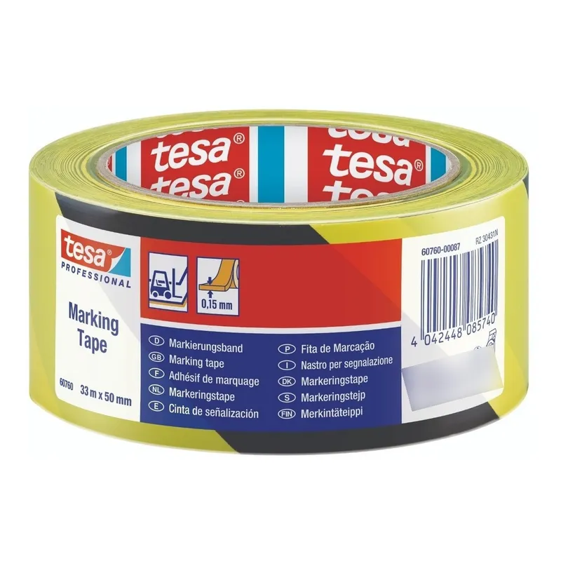 TESA - Cinta Delimitadora Seguridad 33mt X 50mm Amarillo Negro Tesa