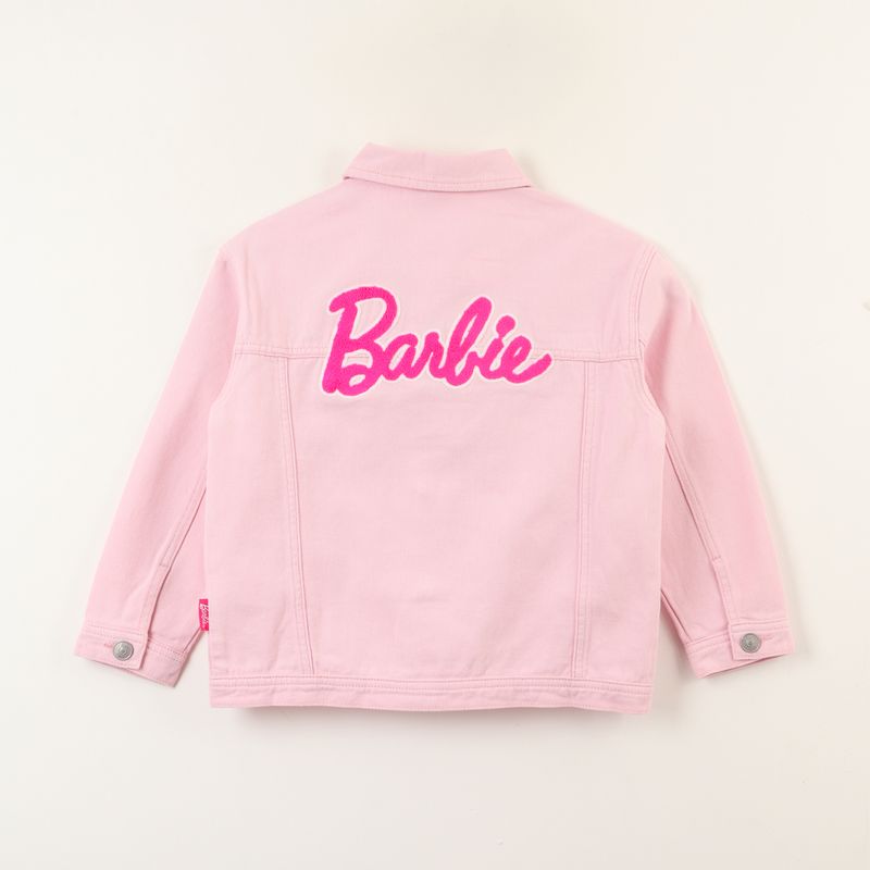 BARBIE - Chaqueta Denim Niña Logo Espalda Rosado Barbie