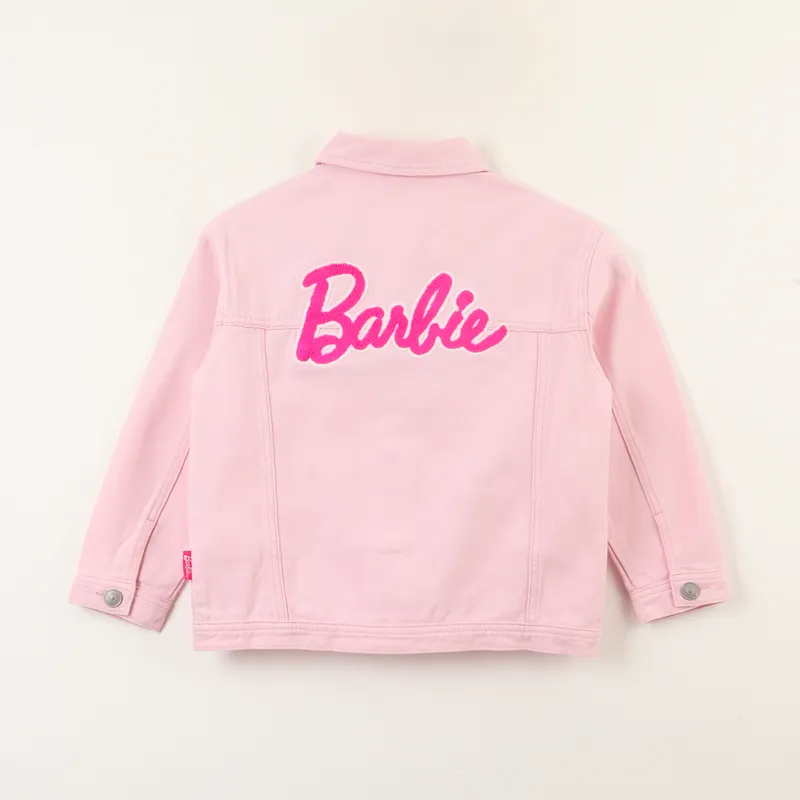 BARBIE - Chaqueta Denim Niña Logo Espalda Rosado Barbie
