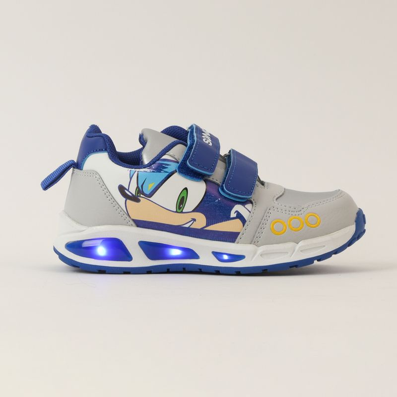 SONIC - Zapatilla Con Luces Niño Face Gris Sonic