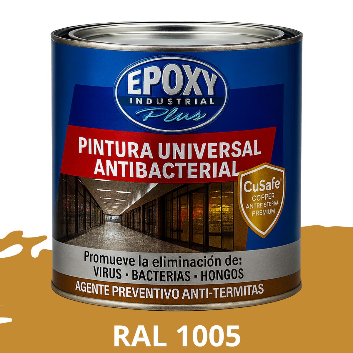 EPOXY - PINTURA PISOS ALTO TRÁFICO- Doble Componente Antibacterial 1L