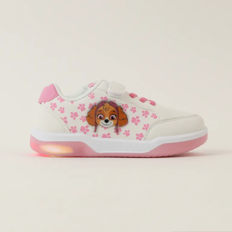 Zapatillas Con Luces Niña Skye Detalles Blanco