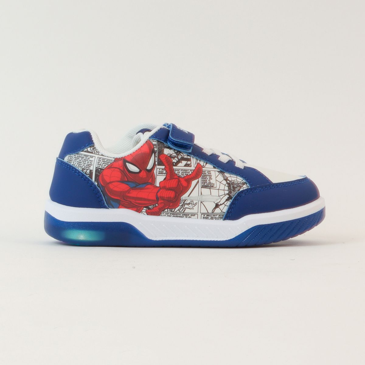 MARVEL - Zapatillas Con Luces Niño Spiderman Comics Azul Marvel
