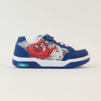 Zapatillas Con Luces Niño Spiderman Comics Azul