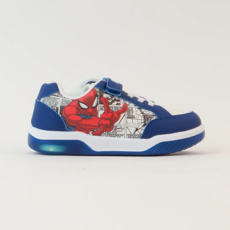 MARVEL - Zapatilla Con Luces Niño Spiderman Comics Azul Marvel