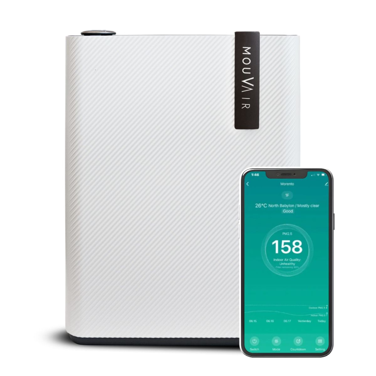 MOUVAIR - Purificador De Aire Mouvair Calm Hepa H13 + Filtro Reemplazo