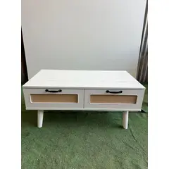 GENERICO - Mesa De Centro Con Cajon Living 100x52x45cm Tejido Elevable americana