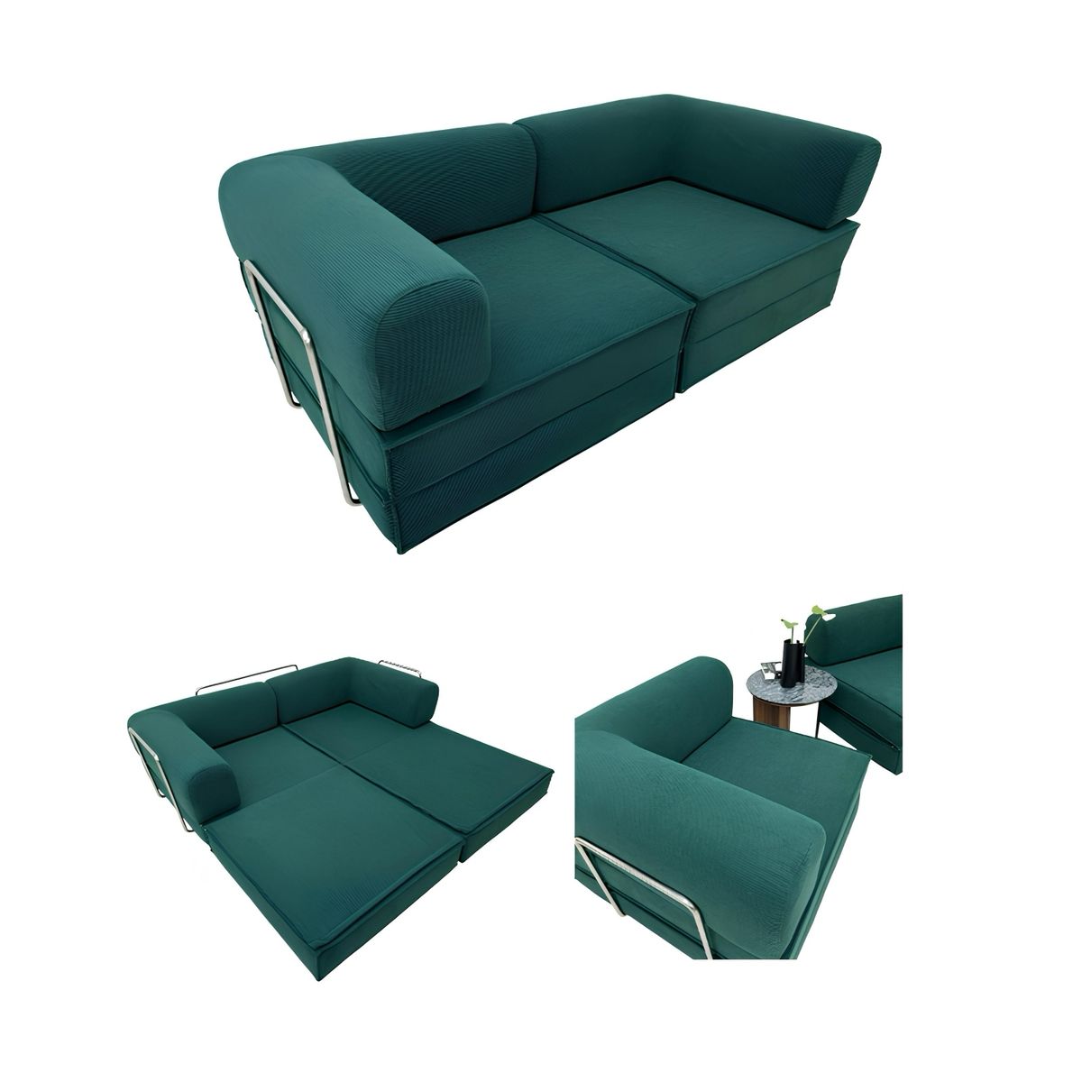 LUBABYCAS - Sillon Sofa Cama Comprimido Combinable 203cm K17 Verde