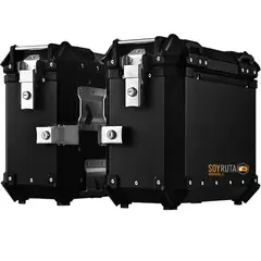 GENERICO - Maletas Laterales de moto Aluminio SR76 Litros Negro Con Anclaje