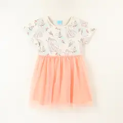 DISNEY - Vestido Niña Tull Frozen Elsa Cute Beige
