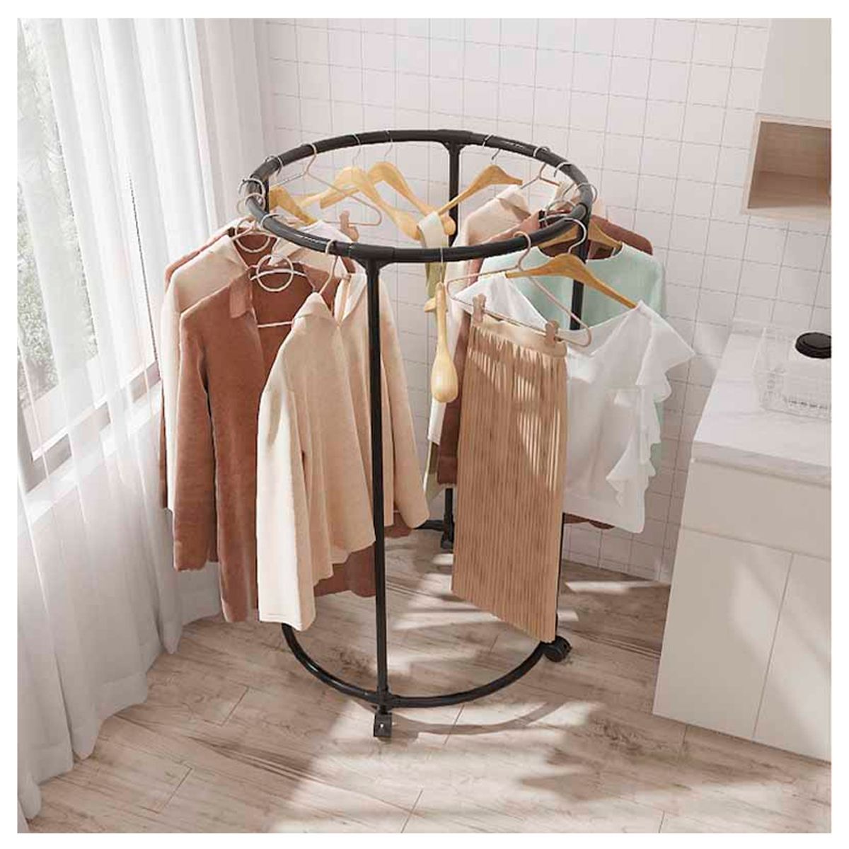 IRM - Perchero Organizador Colgador De Ropa Exhibidor Giratorio