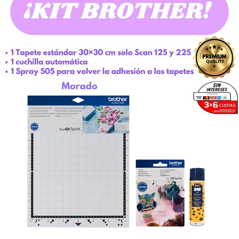GENERICO - Kit Brother Tapete Accesorios + adhesivo + cuchilla