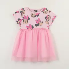 DISNEY - Vestido Niña Tull Minnie Faces Rosado