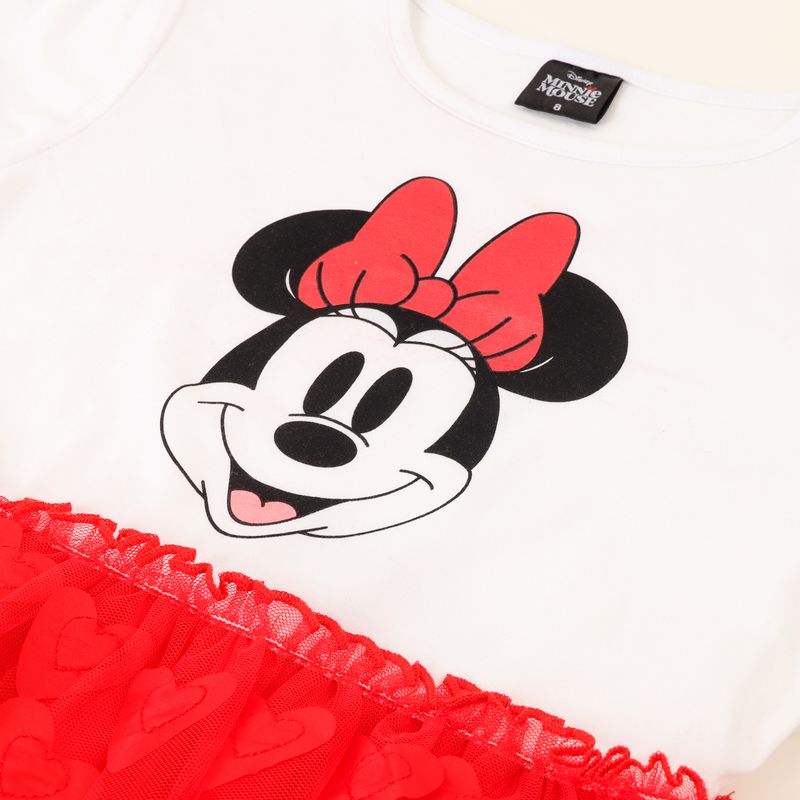 DISNEY - Vestido Niña Tull Minnie Corazoncitos Rojo Disney
